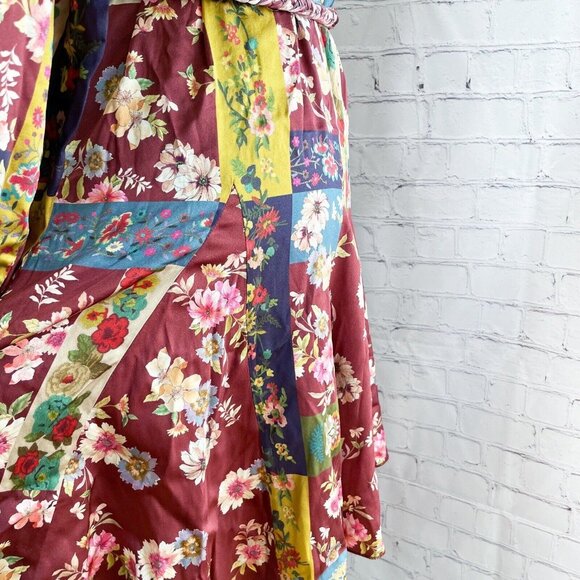 NWT Johnny Was Laurie Pippa Belted Patchwork Mini Dress Women’s S Silk with Slip - Picture 7 of 12